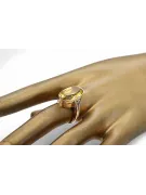 14-кв Желтое золото Желтый перидот Кольцо Винтаж vrc113y